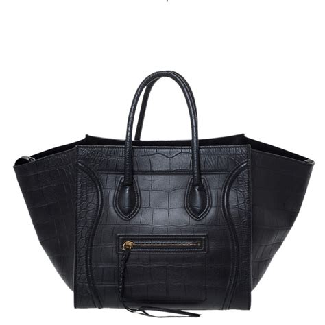 celine phantom croc embossed size|celine phantom caba bag.